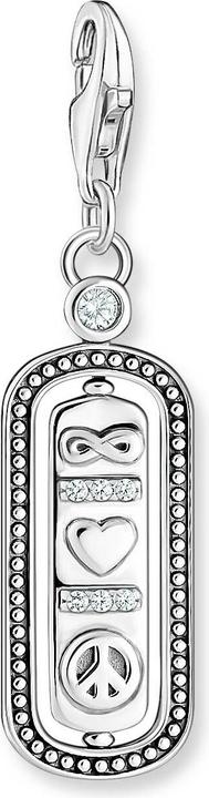 Thomas Sabo Herz Peace & Infinity Charm-Anhänger (925 Sterlingsilber, Geschwärzt)