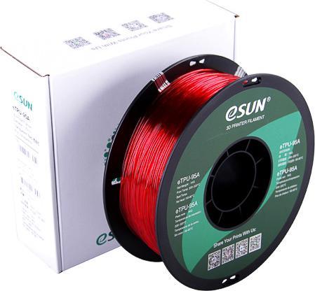 Actual product image eSUN eTPU-95A 1.75mm Tr. Red 1kg 3D Filament (TPU, 1.75 mm, 1000 g, Red)