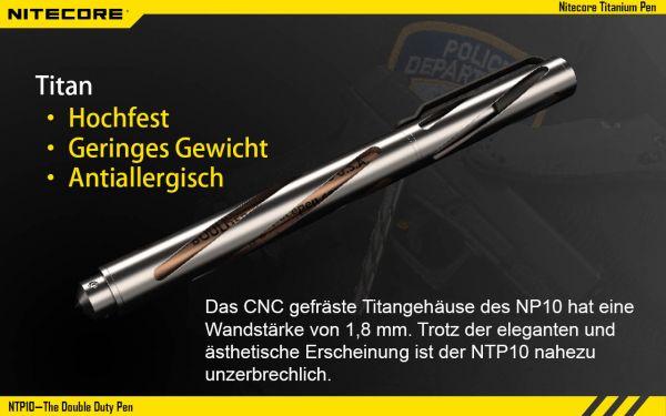 Image du produit Nitecore Stylo en titane (Argent)