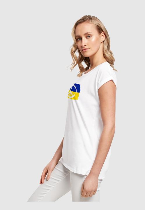 Produktbild Merchcode Ladies Peace - Flag Peace Extended Shoulder T-Shirt - 161391 (XS)