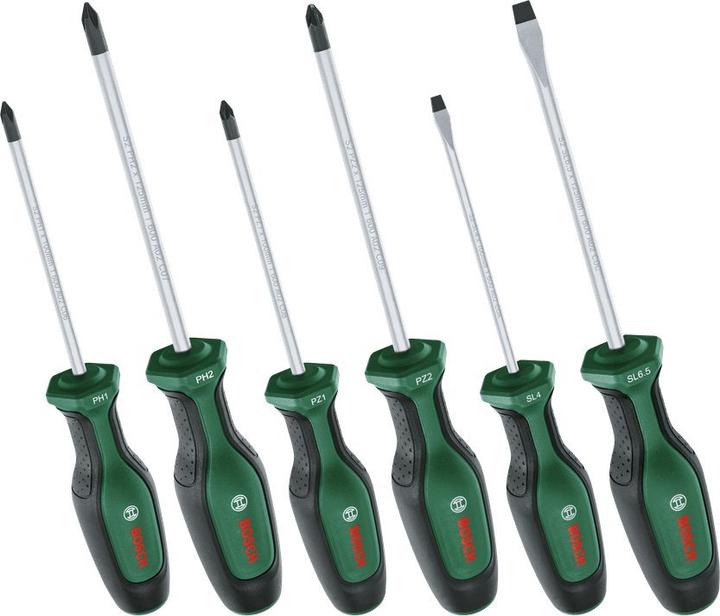 Productafbeelding Bosch Home & Garden Schroevendraaierset 6-delig (Phillipps kruissleuf (PH), Kruisvormig PZ, Schroeven met sleufkop)