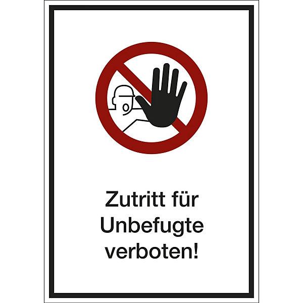 Produktbild Marahrens Kombizusatzschild, Verbotsz., 105x148x0,1, Folie, 10 St, Zutritt für Unbefugte..