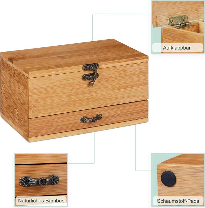 Actual product image Relaxdays Sewing Box,4 Compartments