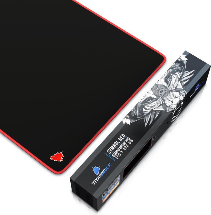 Actual product image Titanwolf Gaming Mouse Pad, XXL Speed Gaming Mouse Mat / Extra Large Surface of 900 x 400mm, Head Red (XXL)