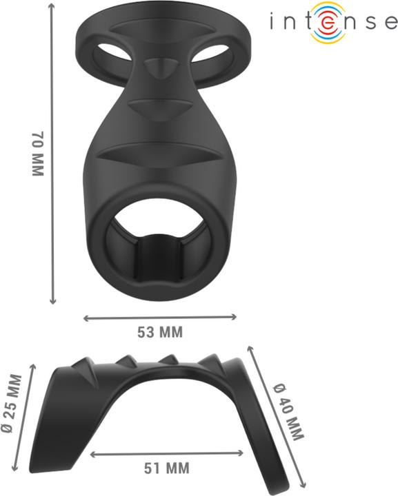 Image du produit Intense Theo Doppelter Penisring Aus Silikon Schwarz Modell 3 (11 cm)