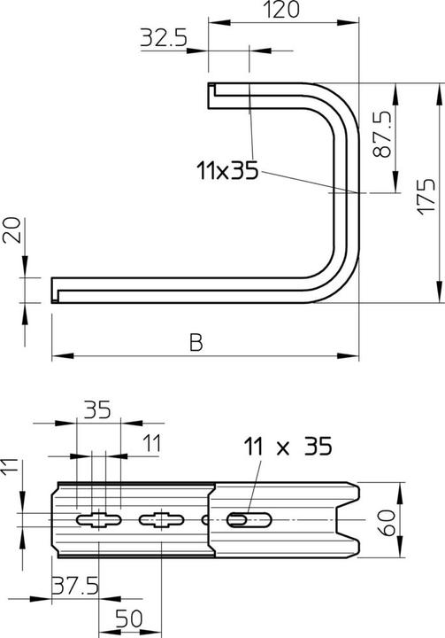 Produktbild OBO Bettermann OBO TPD 345 FT Wand/DeckenbÃ¼gel TP-Profil 345mm St FT (Diverse)