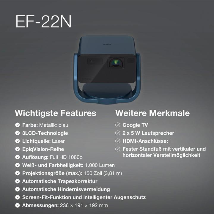 Immagine prodotto Epson EF-22N (Full HD, 1000 lm)