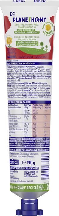 Nährwerte und Zutaten THOMY Ketchup & Mayonnaise 190 g, Produkttyp: Ketchup (210 g)