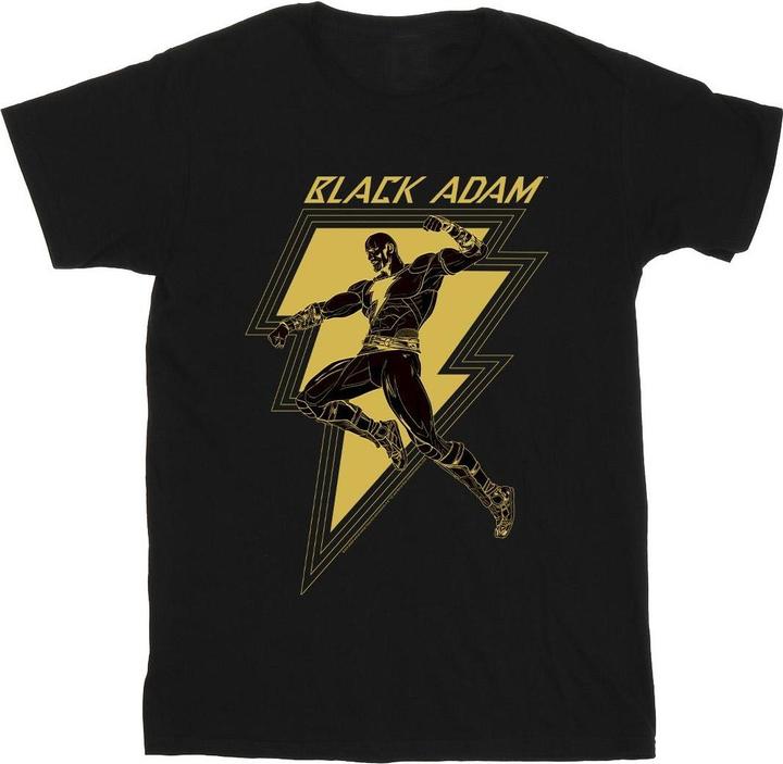 Black Adam Golden Bolt Brust TShirt