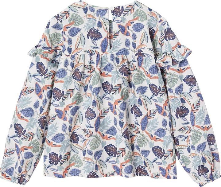 Actual product image Vertbaudet Geblümte Mädchen Volantbluse mit langen Ärmeln (146)