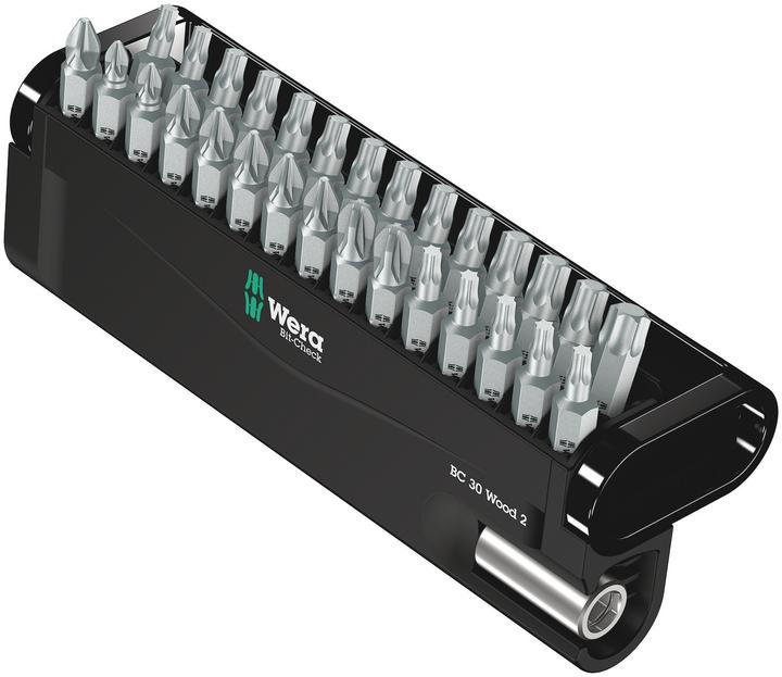 Actual product image Wera Bit-Check 30 Wood 2 (Cross Pozidriv PZ M2, Cross Pozidriv PZ M3, Cross Phillips PH M2, Cross Pozidriv PZ M1)