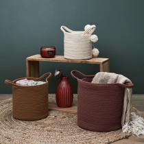 Produktbild Home Deco Factory Korb Baumwolle Elfenbeinocker Terrakotta x3