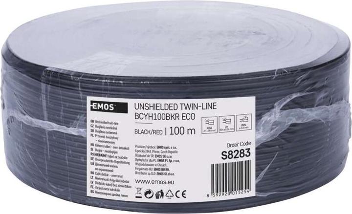 Produktbild Emos Twisted-Pair-Kabel ECO 2x1,0mm, schwarz-rot, 100m (100 m)