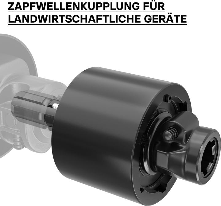 Produktbild Wiltec Zapfwellen Freilaufkupplung 220mm, 1 3/8" AG IG 6 Zahn Vielkeilwelle max. 3500Nm (Traktorzubehör)