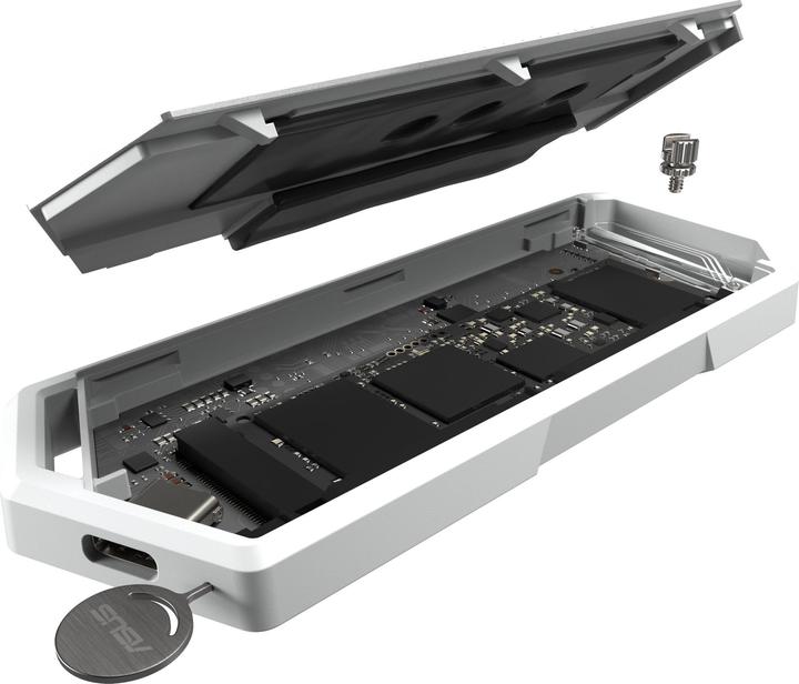 Produktbild ASUS Geh USB ROG Strix Arion White M2 SSD Gehäuse mit Aura (M.2 2280, M.2 2260, M.2 2242, M.2 2230)
