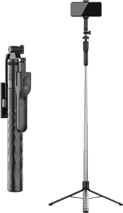 Actual product image Techsuit - Selfie Stick (K28P) - Stable Monopod/Tripod with Bluetooth Remote Control, 183cm - Black