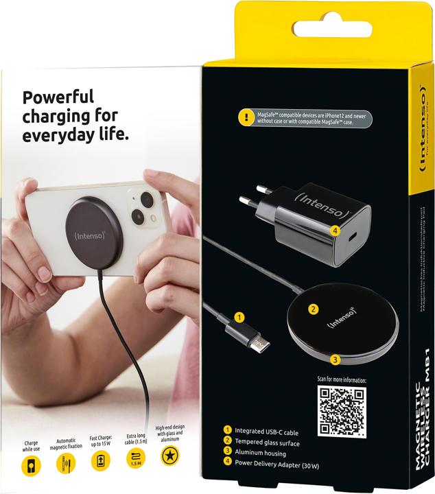 Image du produit Intenso Chargeur magnétique sans fil MB1 noir (15 W)