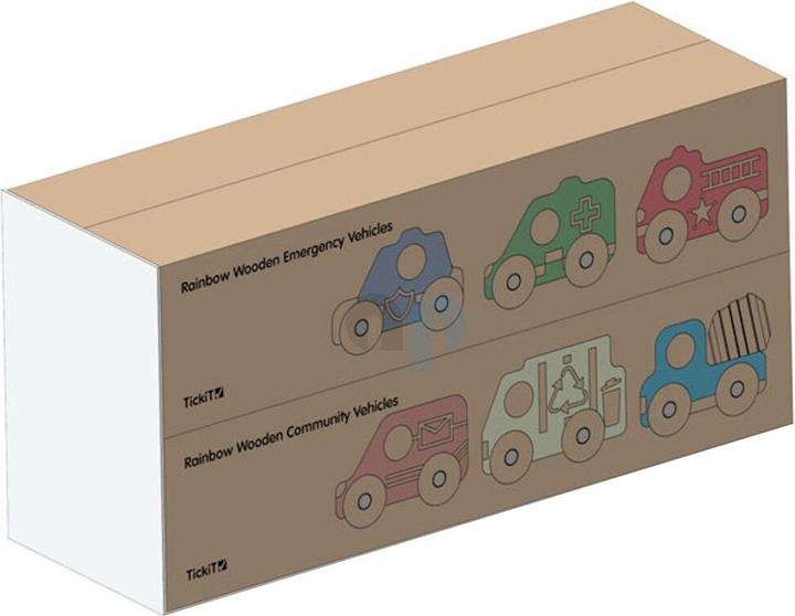 Produktbild TickiT Set mit 12 Spielzeug-Autos aus Holz