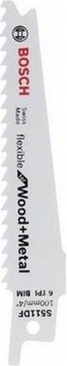 Image du produit Bosch Professional Zubehör Lame de scie sabre S 511 DF, Flexible for Wood and Metal, pack de 5