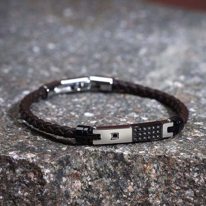 Immagine prodotto Morellato Elegante bracciale da uomo in pelle Moody SQH57 (21 cm, Acciaio inossidabile, Cuoio)