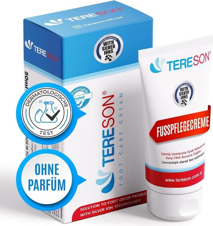 Actual product image Tereson Foot cream, cream against foot odour, unisex, 50 ml (Foot deodorant & powder, 50 ml)