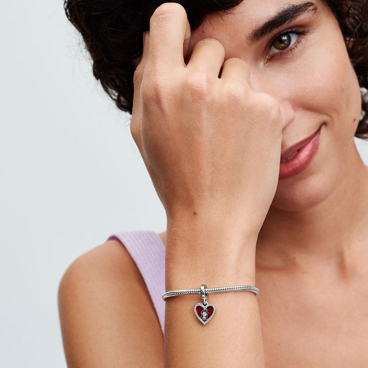 Produktbild Pandora Rotes Herz & Schlüsselloch Doppelter Charm (Silber 925)