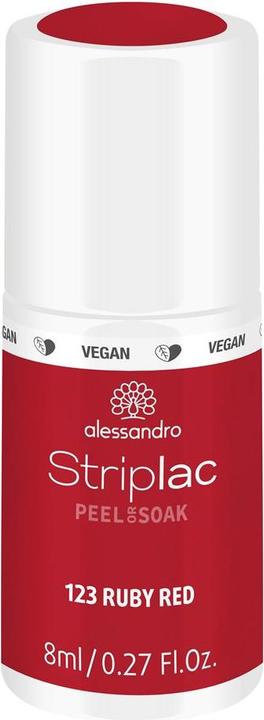 Actual product image Alessandro Striplac Peel or Soak Ruby Red 8 ml (123 Ruby Red, Peelable nail polish)