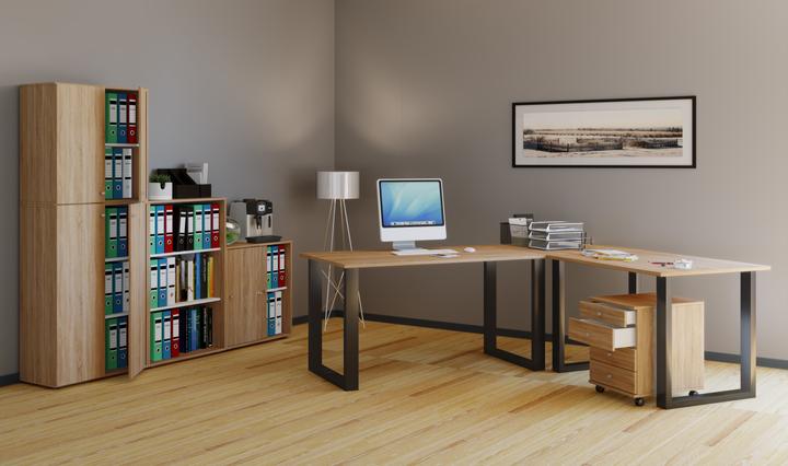 Produktbild VCM Büromöbel Eckschreibtisch Lona Tiefe 80 cm U Alu Schwarz (76 x 190 x 190 x 80 cm)