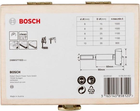 Produktbild Bosch Professional Zubehör 5-tlg. Forstnerbohrer-Set, 15–35 mm (20, 25, 30, 35, 15 Millimeter)