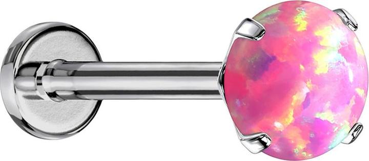 Immagine prodotto Star Piercing Micro Threadless Labret argento Set rosa opale (senza ottone, Titanio G23)