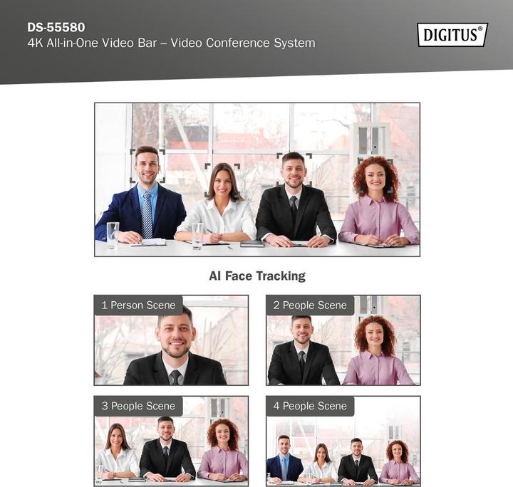 Image du produit Digitus Barre vidéo 4K All-in-One – Système de vidéoconférence