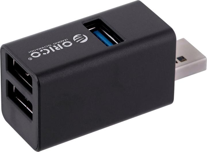 Produktbild Orico HUB USB Mini hub 3x USB-A 2.0 (MINI-U32L-BK-BP) (USB-C, 3 Ports)