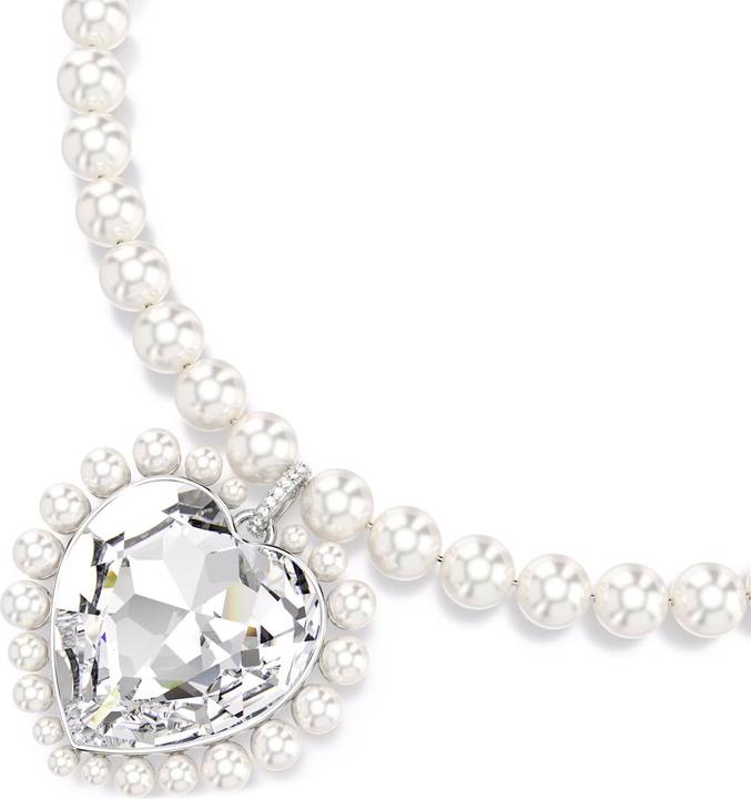 Actual product image Swarovski x Ariana Grande Halskette Kristallperle Herzschliff Herz Weiss Rhodiniert (Swarovski Metal)