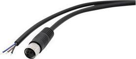 Actual product image RND Electronics M8 cable connector, 2 m, straight, socket, 3 poles, A-coded, soldered