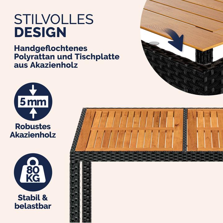 Actual product image Casaria Polyrattan garden furniture 8+1 (90 cm)