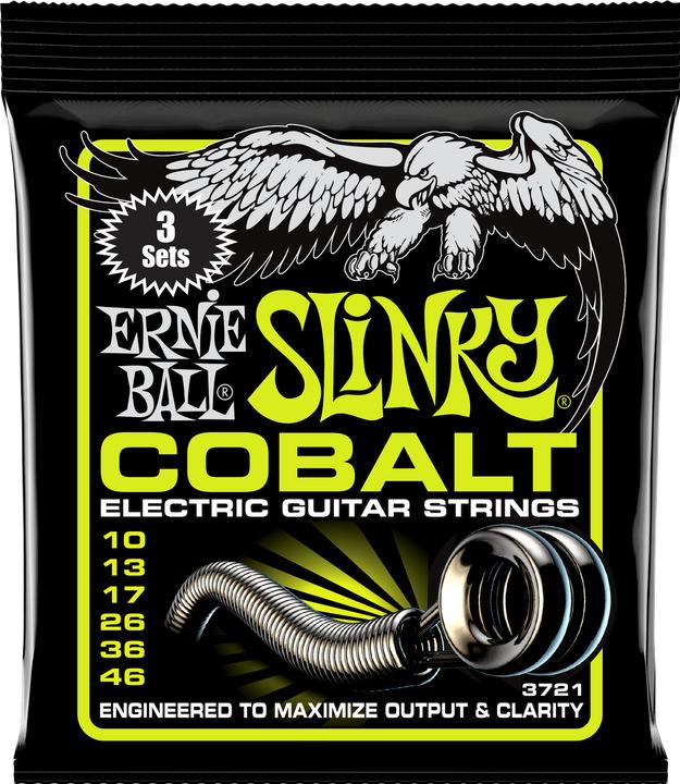 Actual product image Ernie Ball Set of strings, Slinky Cobalt 3-pack, Regular 10-46 (6 x, Electric guitar, 0.05")