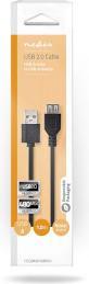 Produktbild Nedis USB-Kabel | USB 2.0 | USB-A Stecker | USB-A Buchse | 480 Mbps | Vernickelt | 1.00 m | Rund | P (1 m, USB 2.0)