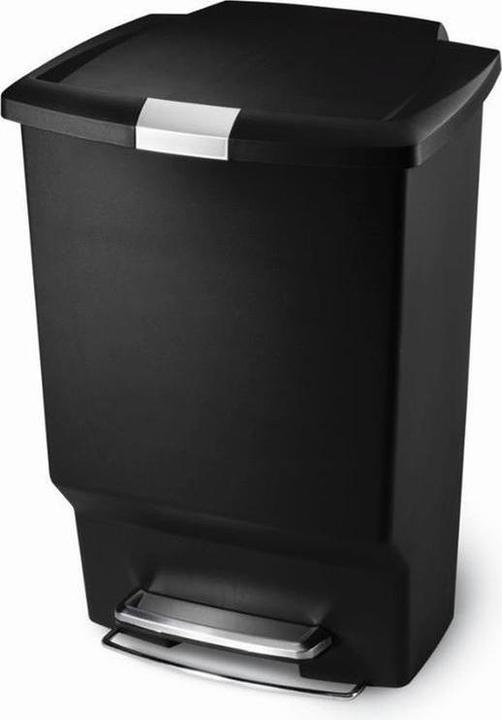 Image du produit Simplehuman Poubelle à pédale rectangulaire 45 L, noire CW1371 Poubelle à pédale noire en plastique (45 l)