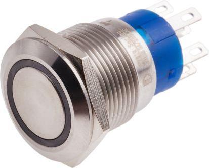 Image du produit Rs Pro Bouton-poussoir jaune lumineux Extrémité du bouton 19.2 (Dia.)mm, Inverseur, 2 pôles 250V ac / 5 A