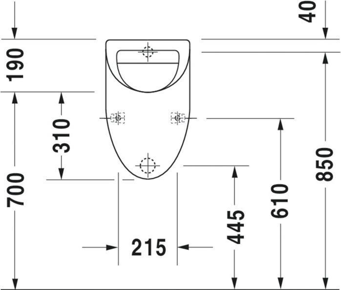 Actual product image Duravit Urinal FIZZ 305x285mm Zul v hint without fly white WG