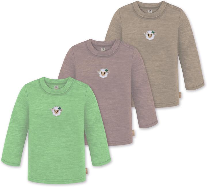 Actual product image Normani 3-pack baby merino longsleeve "Taupo" - 9475 (74, 80)