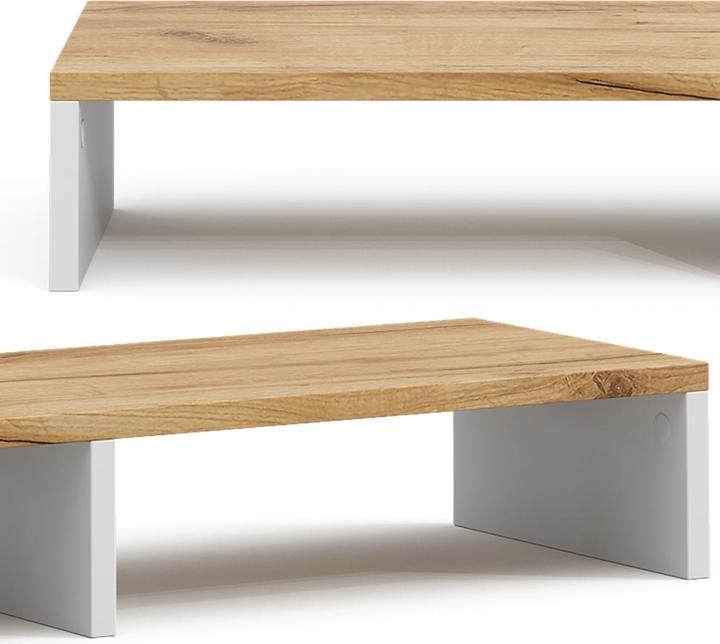 Actual product image Vichy Monitorständer Tomy, Weiss/Goldkraft Eiche, 80 x 12 cm