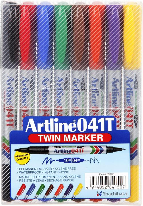 Produktbild Artline Twin Permanent Marker 041T (Mehrfarbig, 1 mm, 8 x)