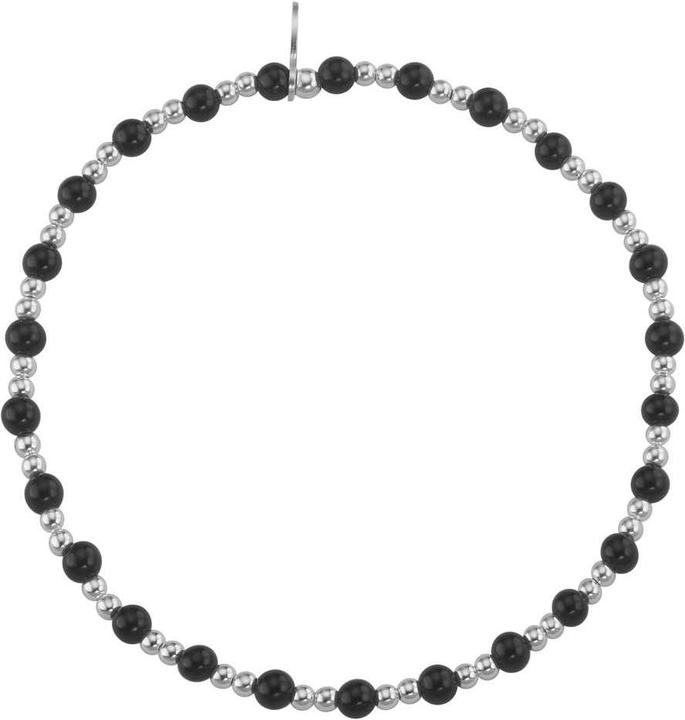 Bijouteria Silber-Armkettchen (17 cm, Silber 925, Schwarzer Chalcedon)