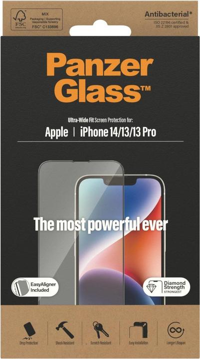 Immagine prodotto PanzerGlass Vestibilità ultra-ampia (1 Pezzo/i, Apple iPhone 14, Apple iPhone 13, Apple iPhone 13 Pro)