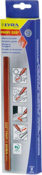 Image du produit Magni LYRA L4332111, Crayon de charpentier 333® ovale 24cm de long, crayon de qualité professionnelle (12 x)