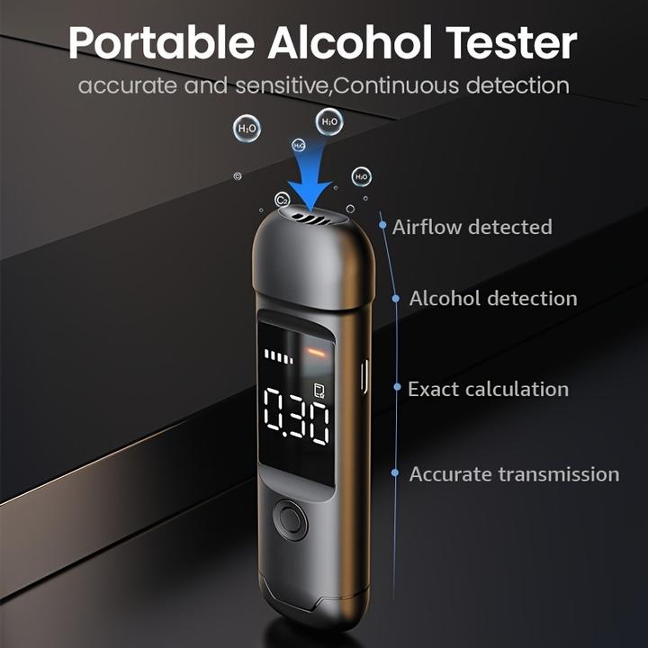 Produktbild PhoneLook Digitaler Alcootest tragbares Atemalkoholmessgerät mit LCD-Display (USB-C, wiederaufladbar)