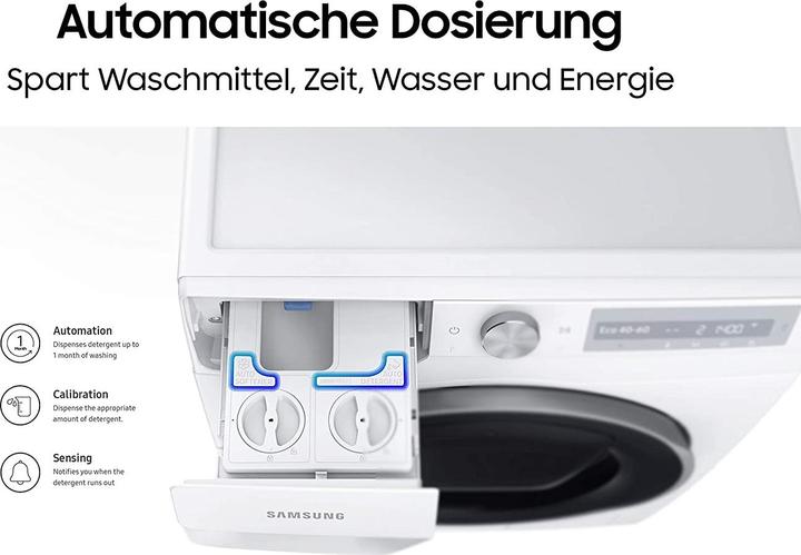 Actual product image Samsung Autodose 6000 Series WW80T534AAX/S2 Washing Machine Freestanding Front Loader B (8 kg, Left)
