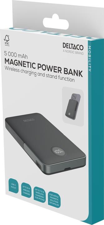 Actual product image Deltaco Power Bank - 5000 mAh Powerbank - Sort - 5000 mAh (5000 mAh, 20 W, 19250 Wh)