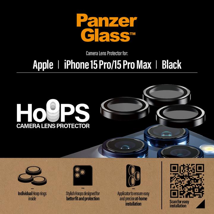 Actual product image PanzerGlass Hoops Camera Lens Protector (1 Piece, Apple iPhone 15 Pro, Apple iPhone 15 Pro Max)